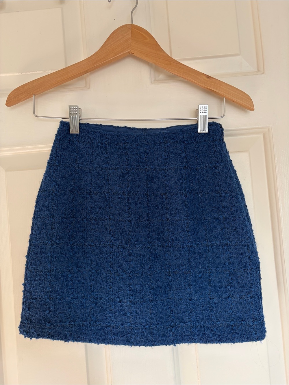 NWT Abercrombie & Fitch Blue Bouclé Tweed Mini Skirt | Built-In Shorts | XXS